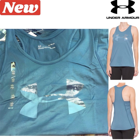 🚨EXPIRES🔜🆕 Under Armour HeatGear® Graphic Big Sparkle Logo Tank - Picture 3 of 9